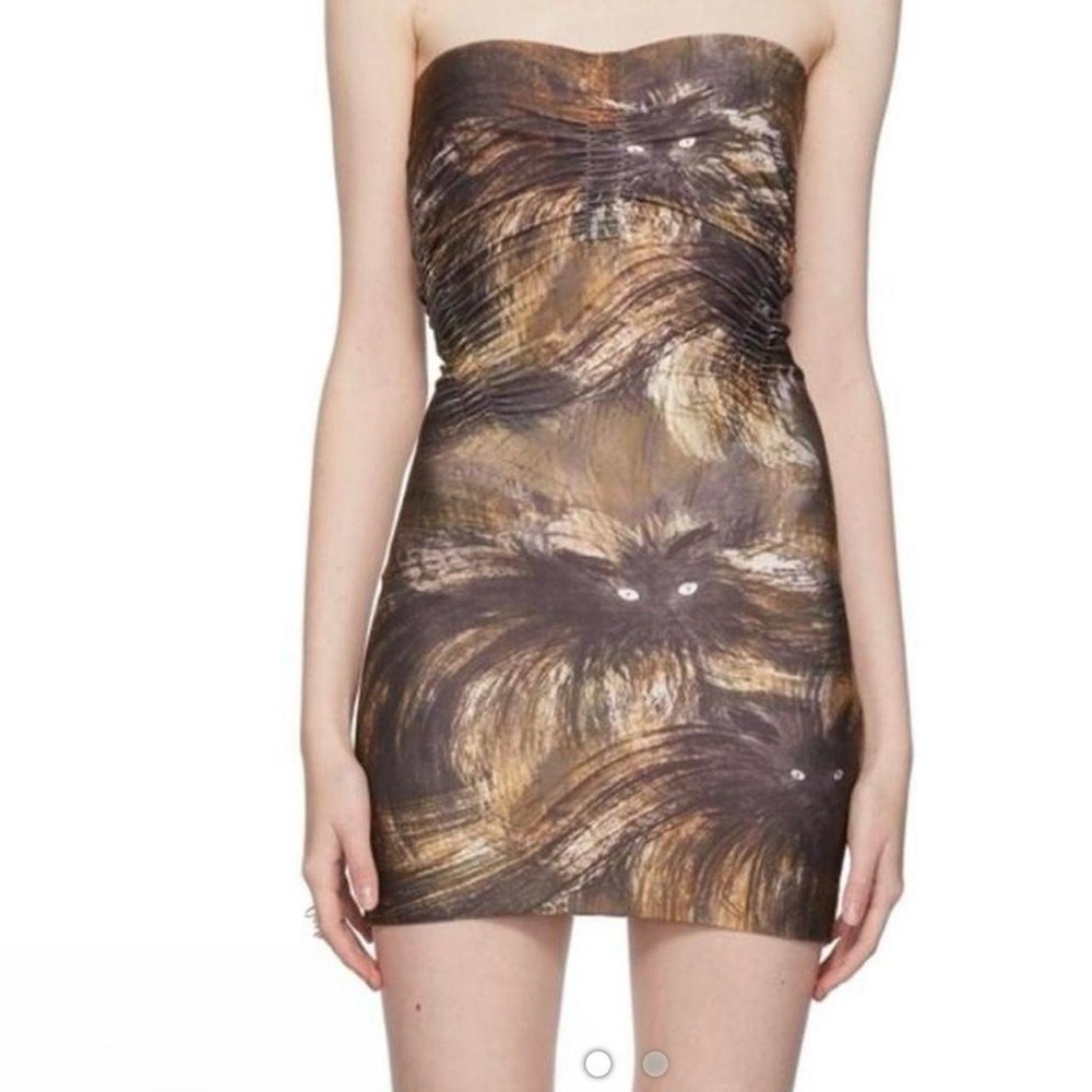 knwls brown skinn mini dress